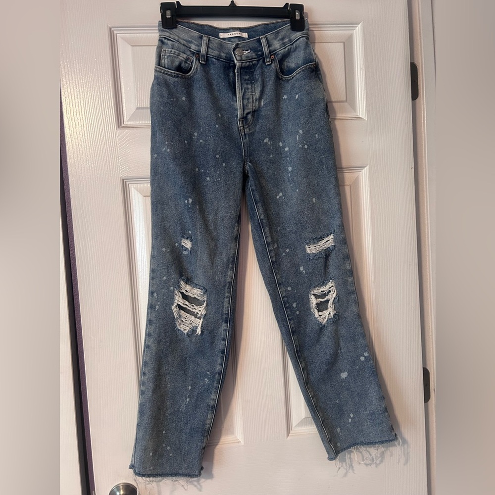 Pacsun distressed high rise straight jeans